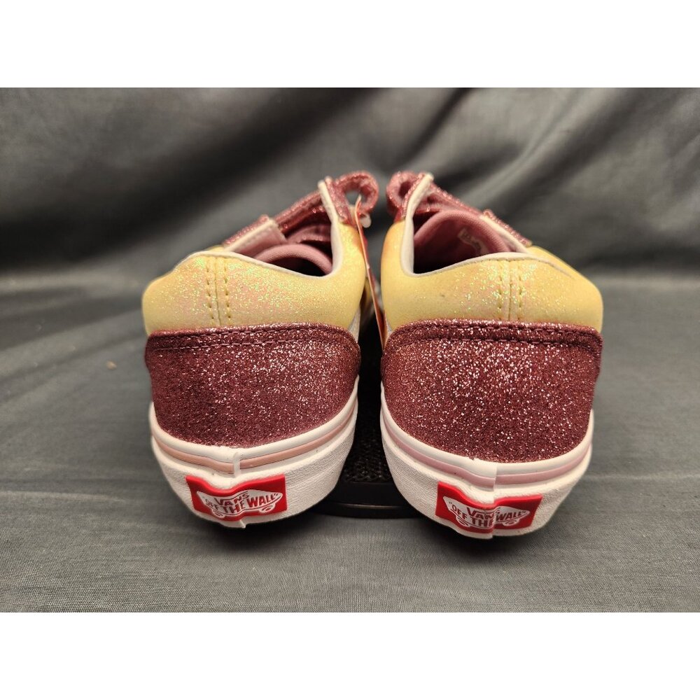 Vans Girls Old Skool V Sneakers Glitter Two-Tone Hook And Loop Size 3 NEW IN BOX - Picture 7 of 11